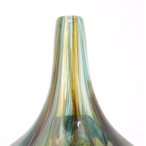 212 - Two items of studio glass comprising a Mdina glass vase signed under Mdina Glass 1977 and with desig... 