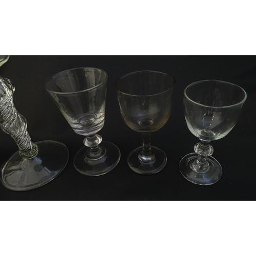 256 - A quantity of Georgian and later glassware to include various drinking glasses, toastmaster glass, p... 