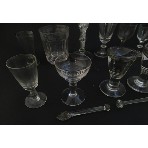 256 - A quantity of Georgian and later glassware to include various drinking glasses, toastmaster glass, p... 