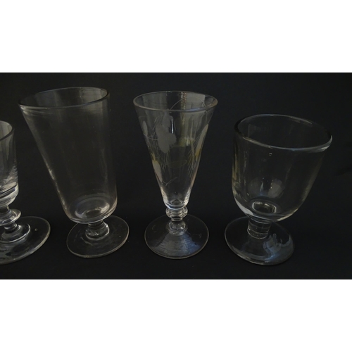 256 - A quantity of Georgian and later glassware to include various drinking glasses, toastmaster glass, p... 