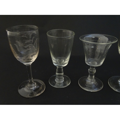 256 - A quantity of Georgian and later glassware to include various drinking glasses, toastmaster glass, p... 