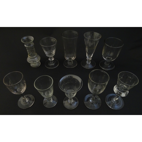 256 - A quantity of Georgian and later glassware to include various drinking glasses, toastmaster glass, p... 