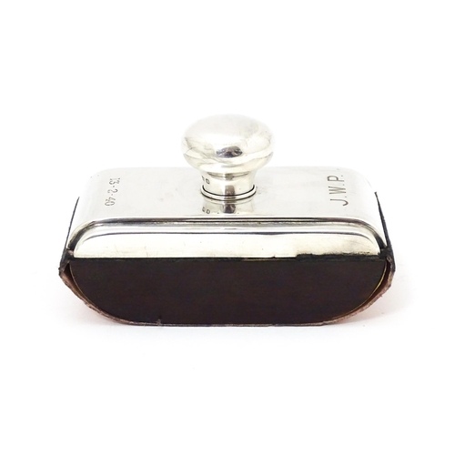 270 - An Art Deco silver mounted desk blotter hallmarked London 1939 maker Harrods Ltd. Approx. 4 1/2