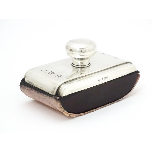 270 - An Art Deco silver mounted desk blotter hallmarked London 1939 maker Harrods Ltd. Approx. 4 1/2