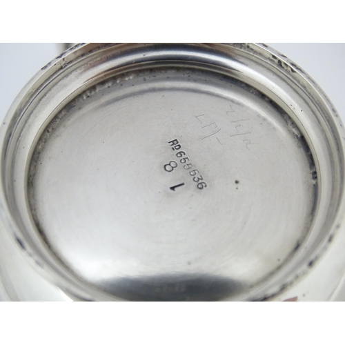 273 - A silver salt with blue glass liner hallmarked Birmingham 1919 maker Collingwood & Sons Ltd.