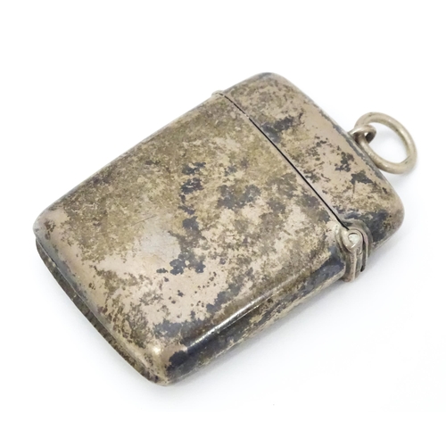 280 - A Victorian silver vesta case hallmarked Birmingham 1898 maker Minshull and Latimer. Approx 2