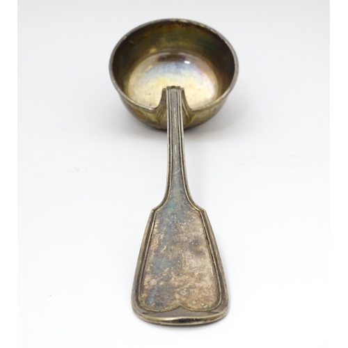 291 - A German .800 silver fiddle and thread pattern large ladle marked A D Schellenberg. 14