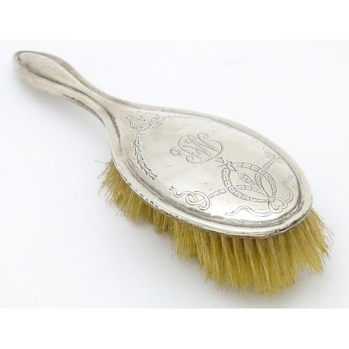 337 - A silver brush hallmarked Birmingham 1913 maker A & J Zimmerman Ltd. Approx. 9 1/2