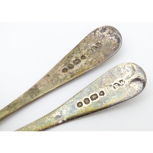 338 - Six 19thC silver teaspoons to include Three hallmarked London 1821 maker WS, two hallmarked London 1... 