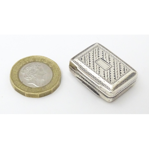 342 - A Geo III silver vinaigrette with gilded interior and pierced grille. Hallmarked Birmingham 1825 mak... 