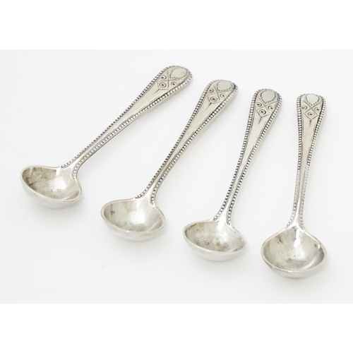 369 - A set of four Victorian silver salt spoons Sheffield 1874 maker Martin, Hall & Co (Richard Martin & ... 