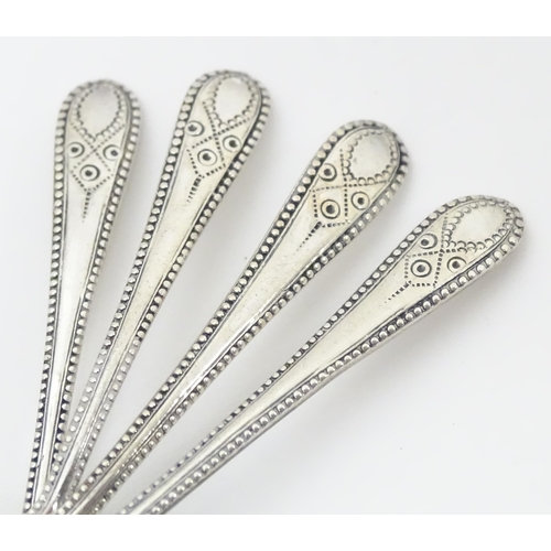 369 - A set of four Victorian silver salt spoons Sheffield 1874 maker Martin, Hall & Co (Richard Martin & ... 