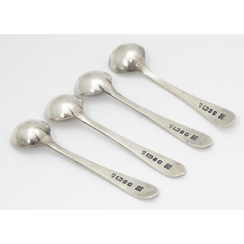 369 - A set of four Victorian silver salt spoons Sheffield 1874 maker Martin, Hall & Co (Richard Martin & ... 