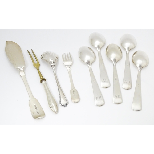 388 - Assorted silver to include five German teaspoons 5 1/2