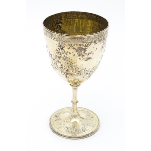 427 - Rowing Interest - Oarsman Walter Bradford Woodgate : A Victorian silver goblet formed trophy cup wit... 