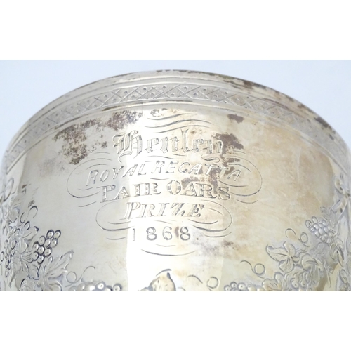 427 - Rowing Interest - Oarsman Walter Bradford Woodgate : A Victorian silver goblet formed trophy cup wit... 