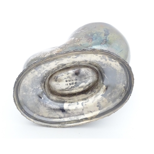 428 - Rowing Interest: A silver plate spoon warmer of shell form with inscription  ' I.R.C Scratch Eights ... 