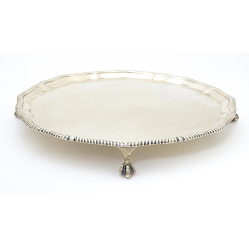 436 - A silver salver, hallmarked Sheffield 1917 maker Mappin & Webb. 10 1/4