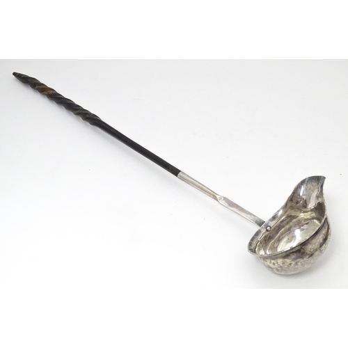 527 - A quantity of silver and white metal items to include toddy ladle, Continental silver spoon with fig... 