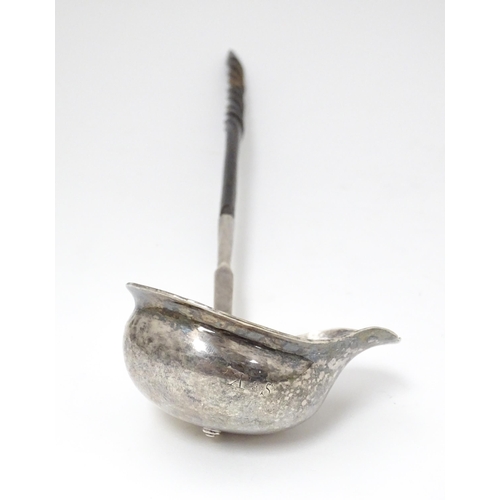 527 - A quantity of silver and white metal items to include toddy ladle, Continental silver spoon with fig... 