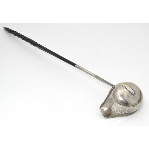 527 - A quantity of silver and white metal items to include toddy ladle, Continental silver spoon with fig... 