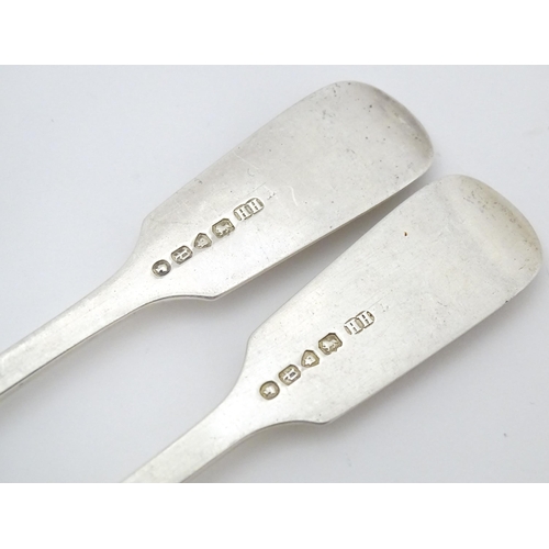 529 - A pair of Victorian silver Fiddle pattern dessert forks hallmarked London 1870, maker Henry Holland.... 