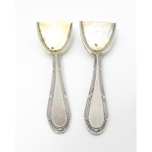 549 - A pair of WMF silver plate salt shovels. Approx. 2 3/8