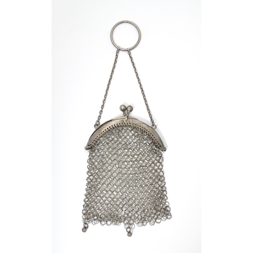 578 - A silver purse of chain mesh form, hallmarked Birmingham 1911, maker S. Blanckensee & Sons Ltd. Toge... 