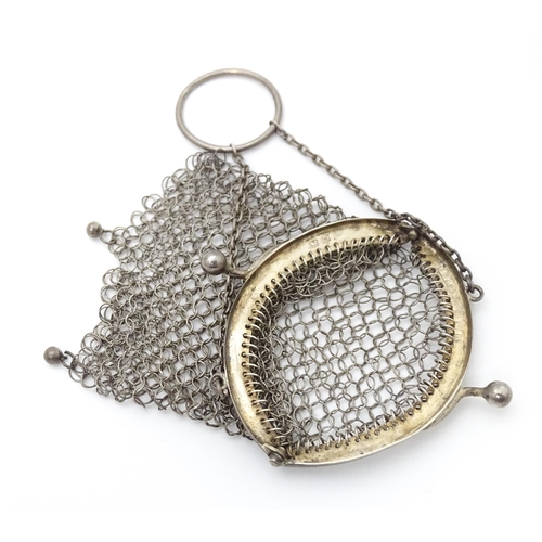 578 - A silver purse of chain mesh form, hallmarked Birmingham 1911, maker S. Blanckensee & Sons Ltd. Toge... 