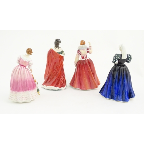 165 - Four Royal Doulton ladies from the Queens of the Realm series comprising Queen Victorian HN3125, Mar... 