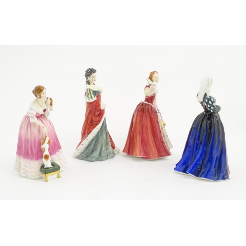 165 - Four Royal Doulton ladies from the Queens of the Realm series comprising Queen Victorian HN3125, Mar... 