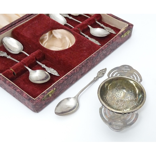 608 - A set of Six silver teaspoons with floral detail to handles hallmarked Birmingham 1923 maker Robert ... 