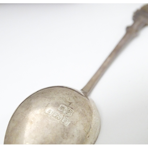 608 - A set of Six silver teaspoons with floral detail to handles hallmarked Birmingham 1923 maker Robert ... 