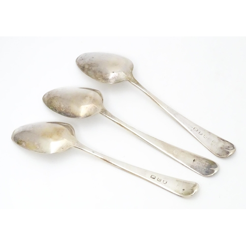 610 - Eight silver teaspoons, comprising 3 hallmarked Exeter 1818 maker George Turner, 2 hallmarked London... 