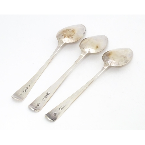 610 - Eight silver teaspoons, comprising 3 hallmarked Exeter 1818 maker George Turner, 2 hallmarked London... 