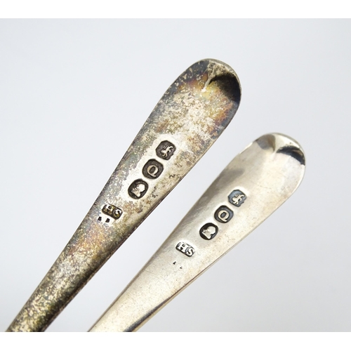 351 - Six Geo III silver spoons  comprising two hallmarked London 1811 maker Solomon Hougham, two hallmark... 