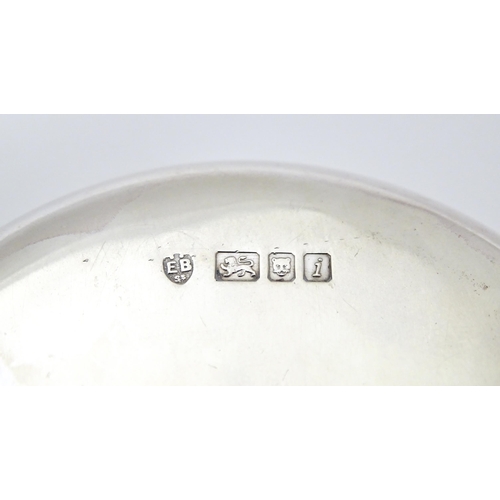 398 - Military Interest : A silver pin dish with engraved insignia to centre for the Middlesex Yeomanry. H... 