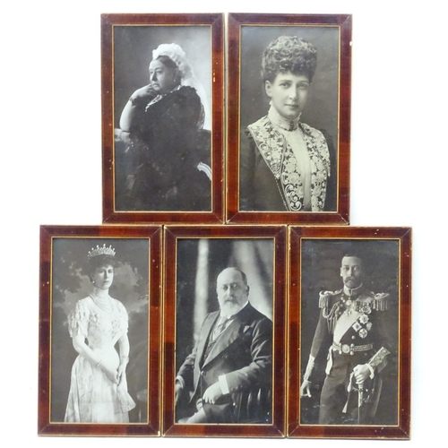 2010 - Five early 20thC photographic prints depicting portraits of Royals comprising Queen Victoria, Edward... 