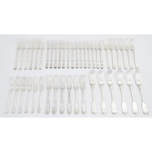 620 - A quantity of silver plated
 cutlery / flatware to include various forks, makers to include Mappin &... 