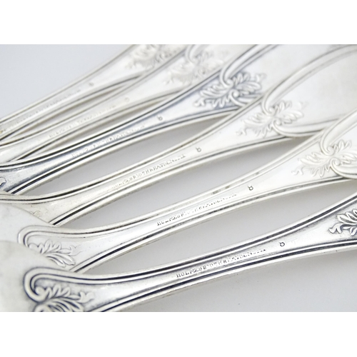 620 - A quantity of silver plated
 cutlery / flatware to include various forks, makers to include Mappin &... 