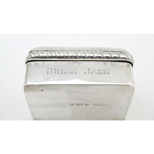 456 - A Victorian silver snuff box with Victorian coin to lid, hallmarked Birmingham 1900 maker Cornelius ... 