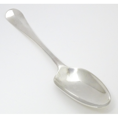 503 - A Geo II Hanoverian silver double drop heel tablespoon, hallmarked London 1741. Approx. 8