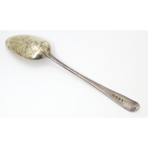 505 - Three silver items comprising a Geo III Old English pattern tablespoon, hallmarked London 1802, make... 