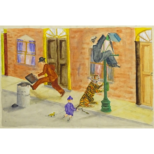 1857 - Ronald William ( Josh ) Kirby (1928-2001), British commercial artist, Watercolour, A humorous cartoo... 