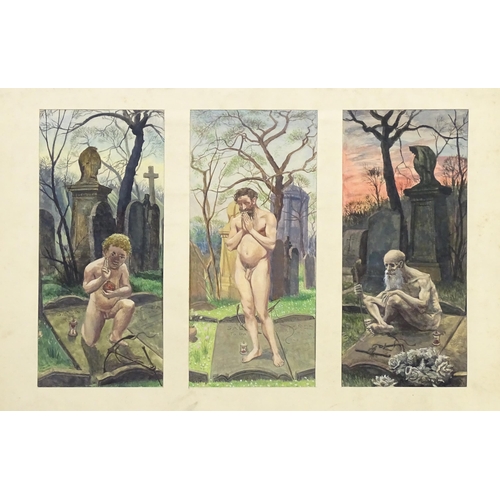 1858 - Ronald William ( Josh ) Kirby (1928-2001), British commercial artist, Watercolours, A triptych, The ... 