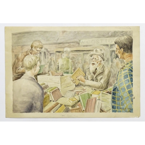 1864 - Ronald William ( Josh ) Kirby (1928-2001), British commercial artist, Watercolour, The Street Book S... 