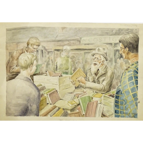 1864 - Ronald William ( Josh ) Kirby (1928-2001), British commercial artist, Watercolour, The Street Book S... 