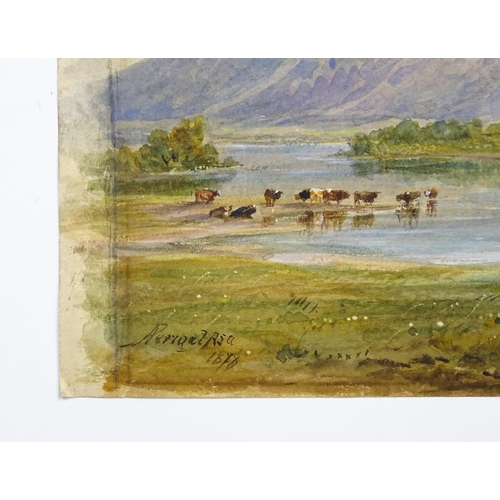 1867 - 19th century, Watercolours, Three landscapes comprising a lock near Henley signed E. W. Cooke 1846, ... 