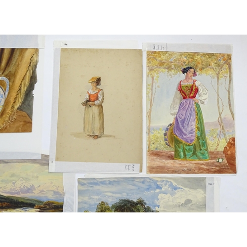 1878 - A quantity of 19th century watercolours, to include various scenes depicting Scotland,
Italy and Spa... 