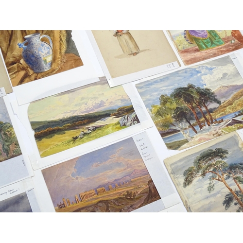 1878 - A quantity of 19th century watercolours, to include various scenes depicting Scotland,
Italy and Spa... 